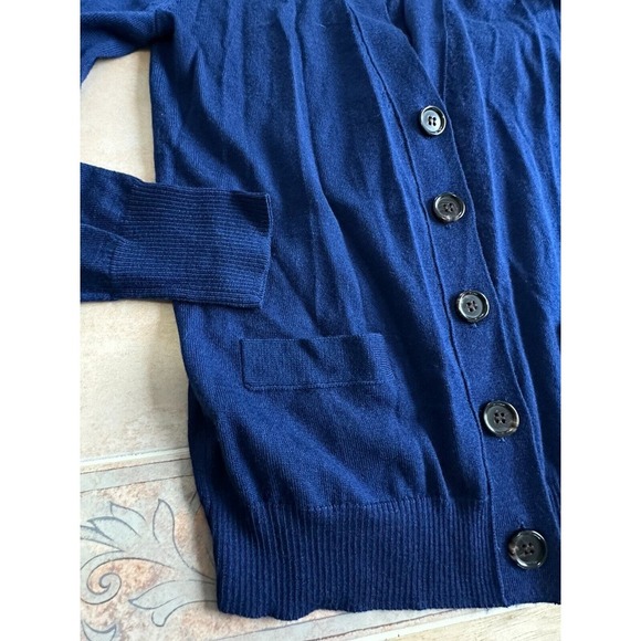 J. Crew Merino Wool Navy‎ front button Lightweight sweater Women size XS - Picture 7 of 8